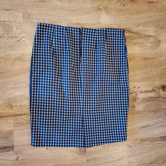 Adrianna Papell Pencil Skirt, Size 14, Navy Blue Geometric, Above Knee, Like New - Picture 2 of 7